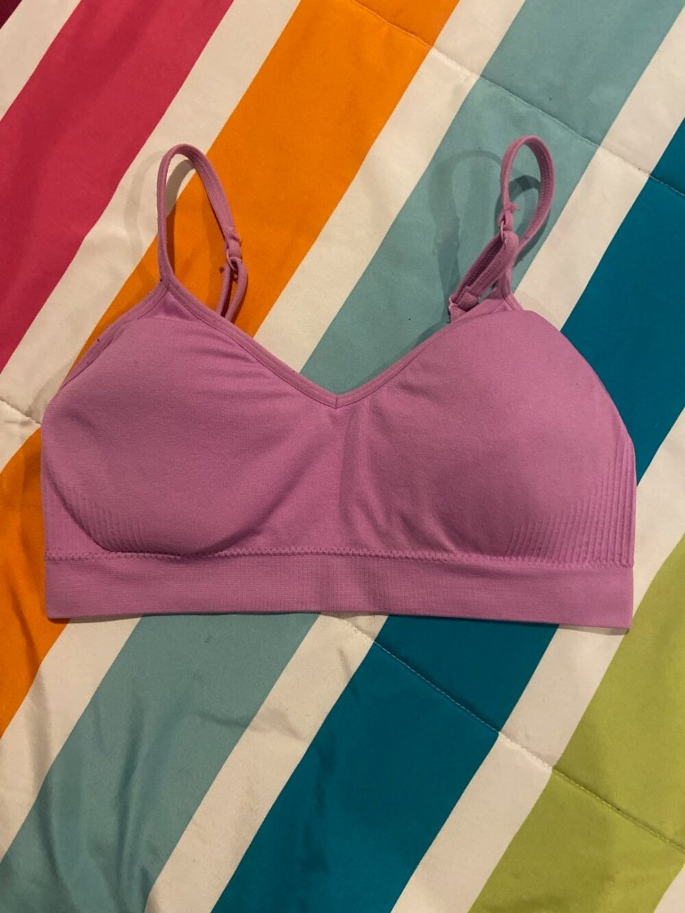 Saint Eve Pink Seamless Adjustable Strap Sports Bra Sz S/M